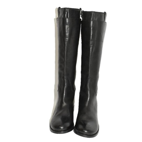 $450 FRYE Paige Tall Riding KNEE Boot LAYERED SHAFT LEATHER BLACK 7 (MG29) - Picture 3 of 8